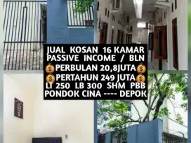 JUAL KOST KOSAN 16 KAMAR DI PONDOK CINA BEJI DEKAT UI KOTA DEPOK