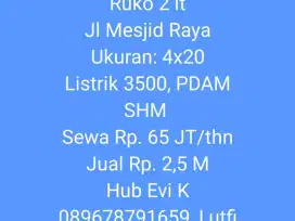 Disewakan Ruko 2 lt Jl. Mesjid Raya Makassar