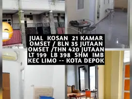 JUAL KOST KOSAN 21 KAMAR DEKAT KAMPUS UPN VETERAN LIMO DEPOK