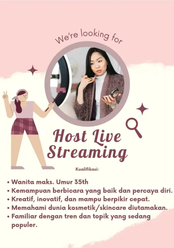 DIBUTUHKAN HOST LIVE STREAMING TIKTOK
