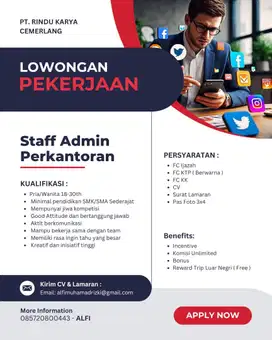STAFF ADMIN MARKETING