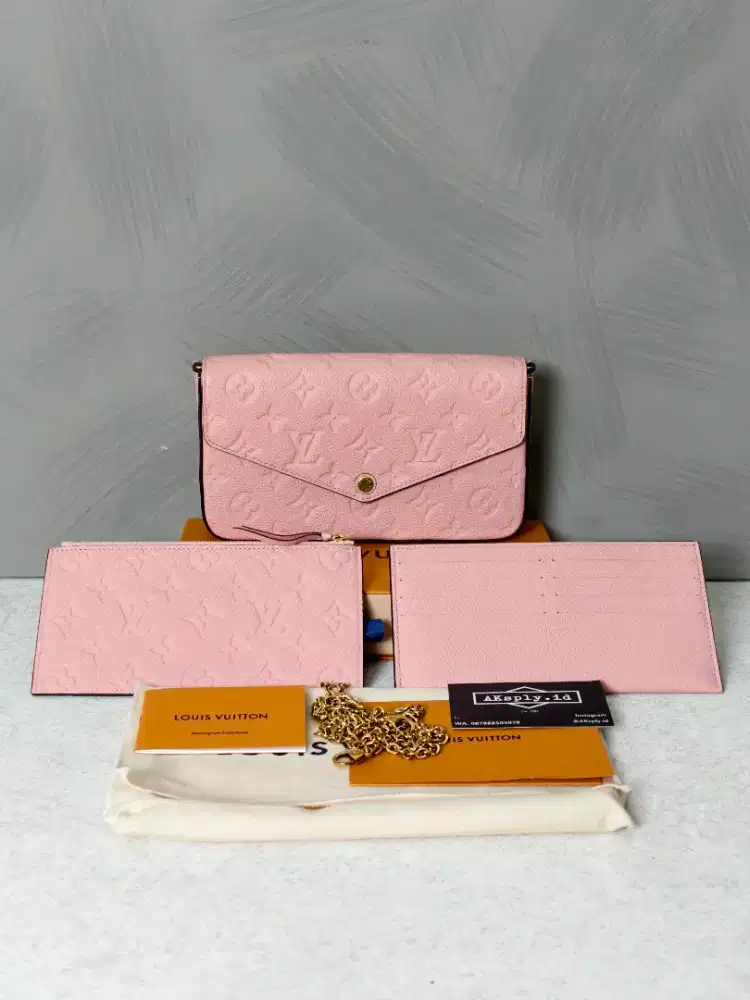 Louis vuitton Pochette Felicie Monogram Empreinte Leather Pink