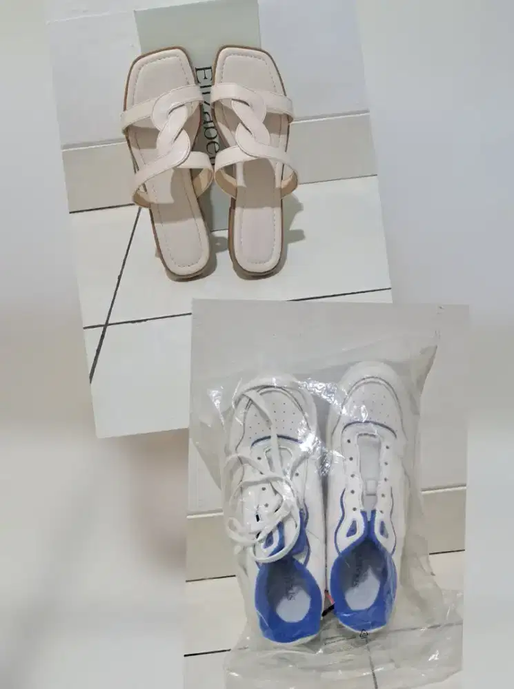 Sepatu Putih by Stradivarius | Sandal Beige by Elizabeth