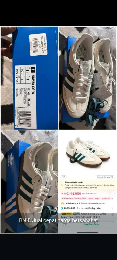 Sepatu samba jual bu