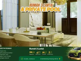Rumah Mewah 3 Lantai di Gamping, Ada Kolam & Attic Room!