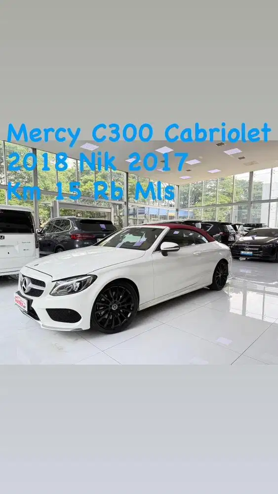 Mercy C300 Cabriolet 2018 Nik17 White on Red Siap pakai