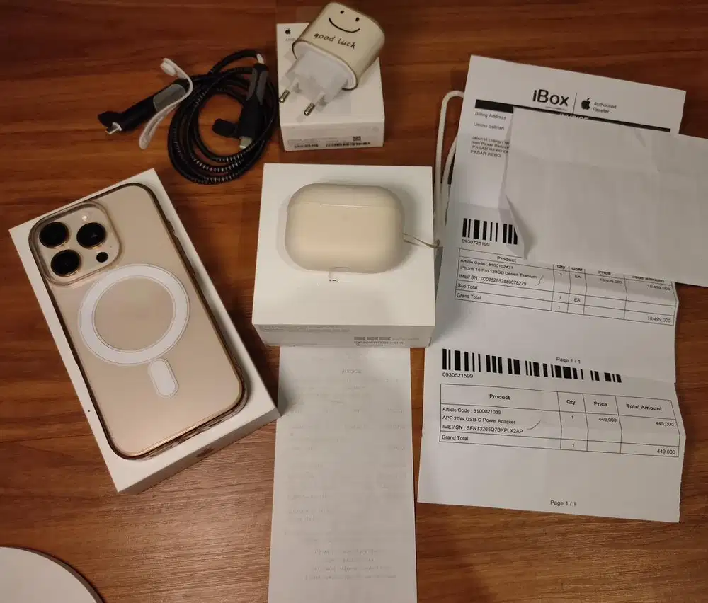 Iphone 16 Pro 128 gb IBOX desert titanium, airpods, charger