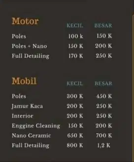 Poles mobil dan motor panggilan
