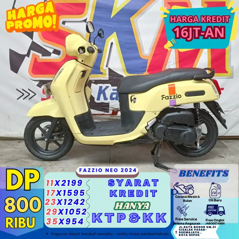 DP 800k syarat KTP&KK Yamaha fazzio 2024 cash/credit