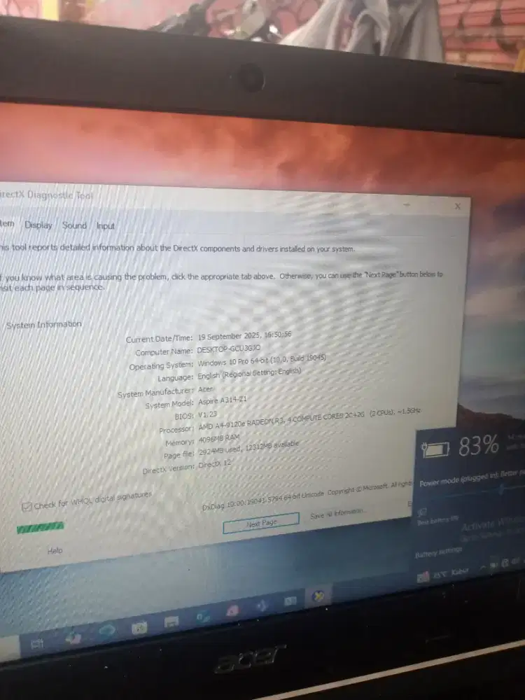ACER W314-21-40WH / bisa TT HP