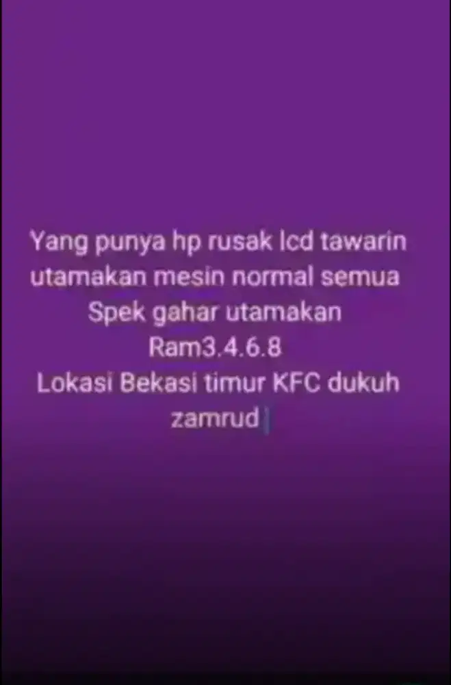 Di cari HP rusak lcd layar ancur