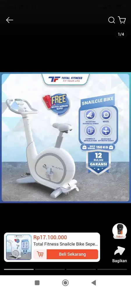 Sepeda statis total fitness tipe snailcle bike