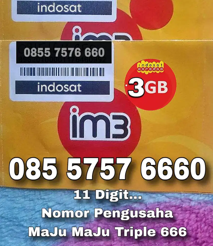 Kartu Perdana Indosat Cantikk 11 Digit 5757 Triple SEGEL