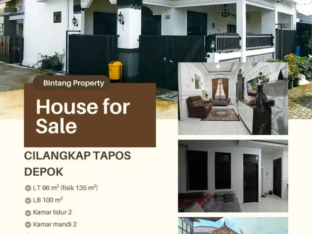 DIJUAL RUMAH DI CILANGKAP TAPOS DEPOK SIAP HUNI MASIH NEGO