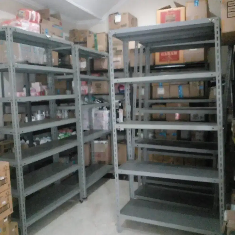 Rak besi gudang, 7 ambalan. Ukuran 50x120x200