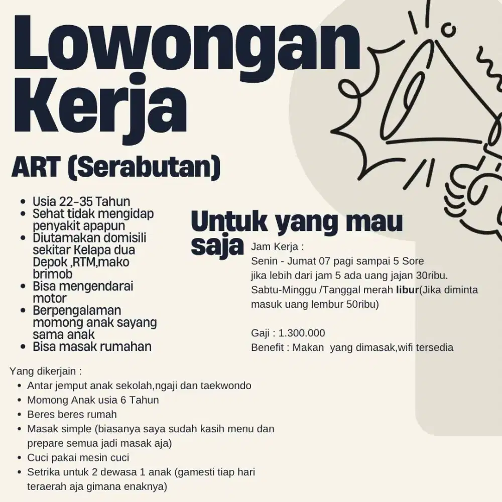 Di cari Lowongan kerja