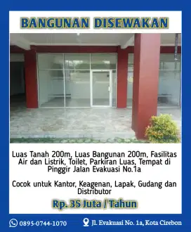 DISEWAKAN BANGUNAN MURAH STRATEGIS DI KOTA CIREBON