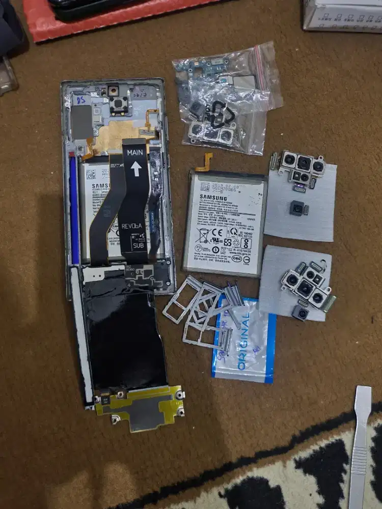 Jual part lcd, flexible , baterai, sim samsung note 10 plus