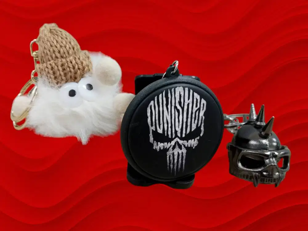 CUMA 7RB ALL! Ganci Helm Tengkorak+Punisher+Figure Imut+Dudukan HP