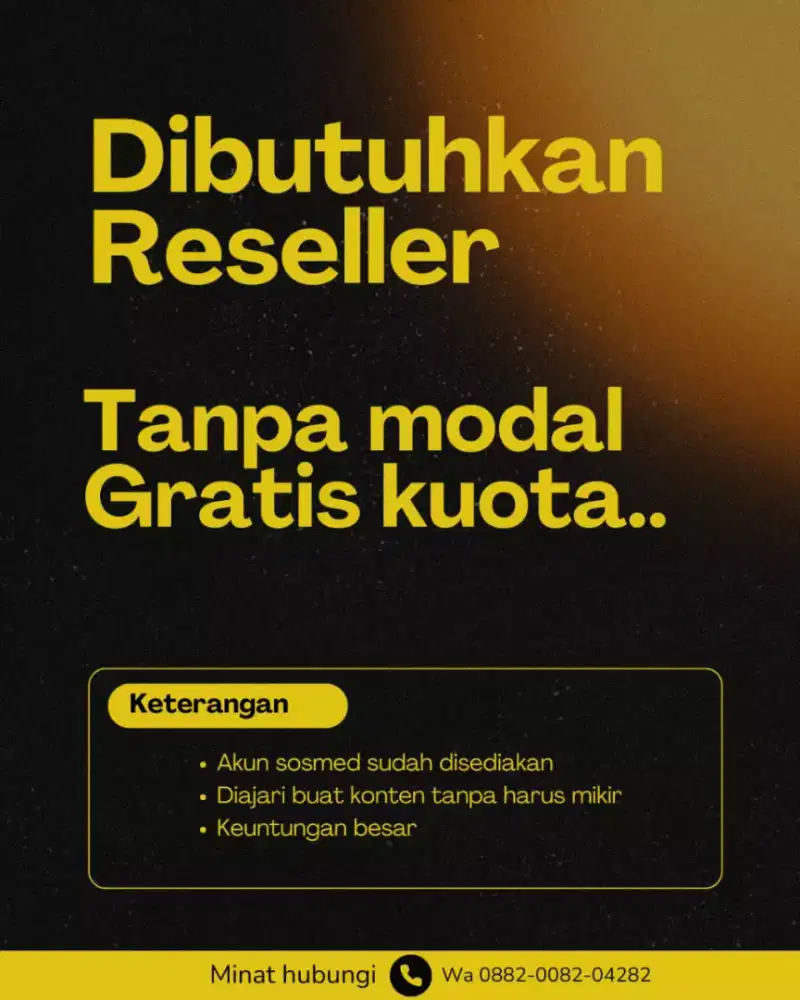 Dicari reseller bangunan gratis tanpa modal fee besar