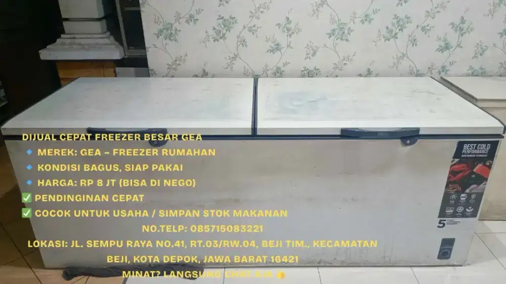 Dijual cepat frezzer GEA 1000liter