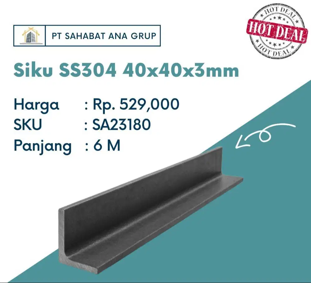 Siku SS304 40x40x3mm