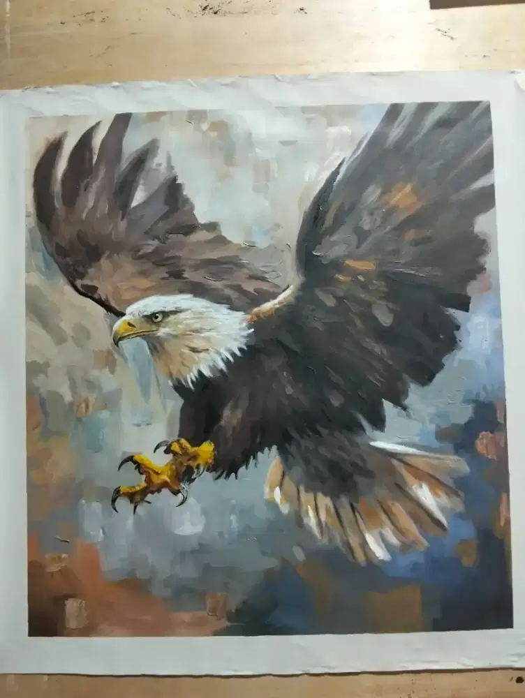 Dijual lukisan kanvas burung 120x100 cm