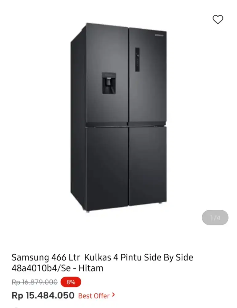 KULKAS SAMSUNG 4 PINTU SBS 488 liter