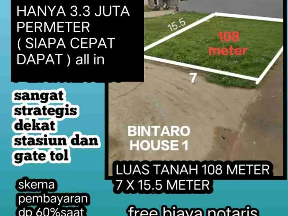 DIJUAL SEGERA KAVLING HARGA SPESIAL HANYA 3 JUTA / METER