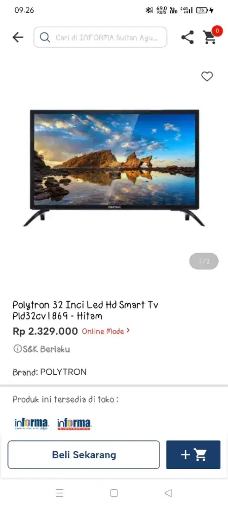 Promo TV 32 inch polytron