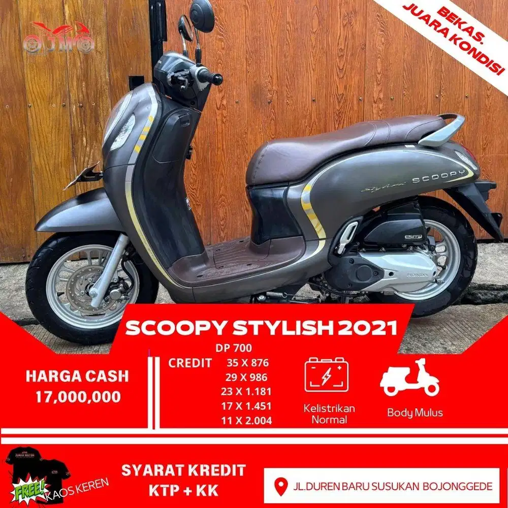 HONDA SCOOPY SMARTKEY 2021 PAJAK ON PANJANG MULUS CREDIT CUKUP DP 700