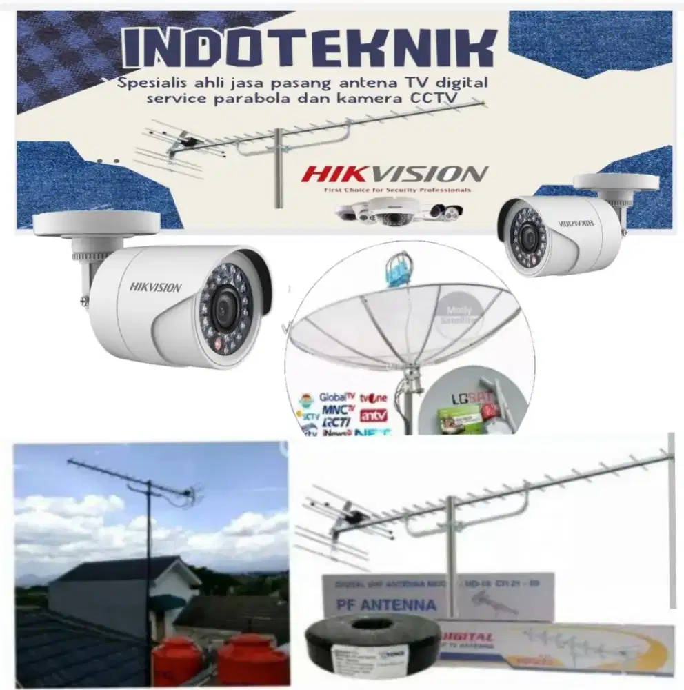 Ahli jasa pasang antena TV digital service parabola dan camera CCTV