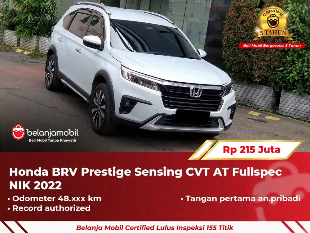 [ GARANSI 5TH ] Honda BR-V BRV BR V Prestige Sensing CVT 2022/2023