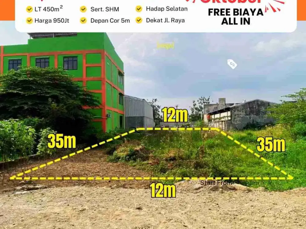 tanah dekat SPBU gasem wolter monginsidi Pedurungan