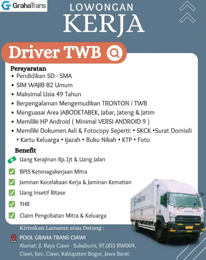 Dibutuhkan Driver Trus CDD dan Tronton