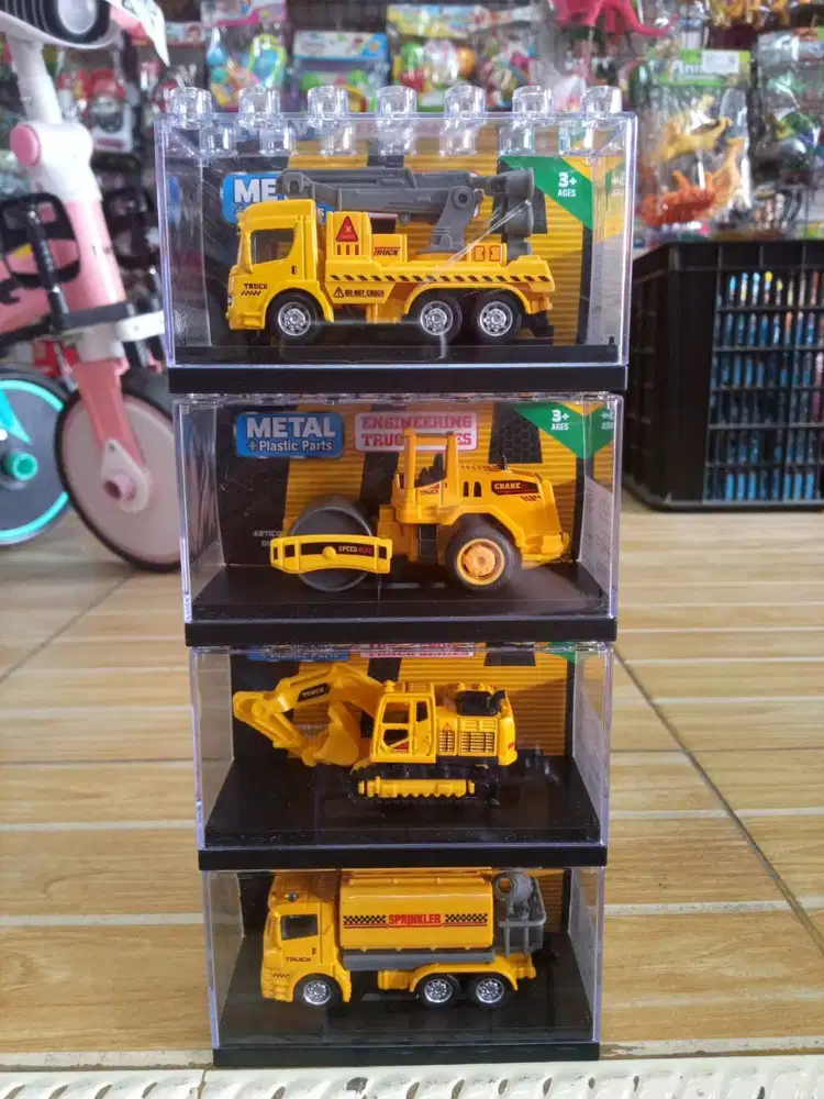 mainan anak diecast konstruksi akrilik