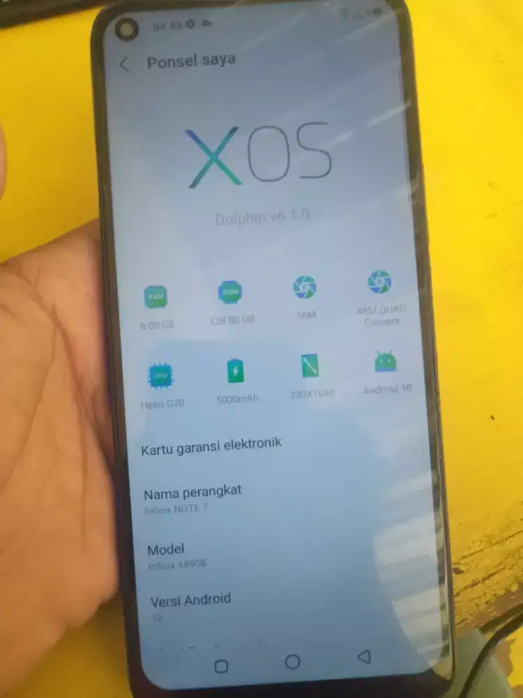 Infinix note 7 ram 6 internal 128 normal orisinilan tinggal pakai