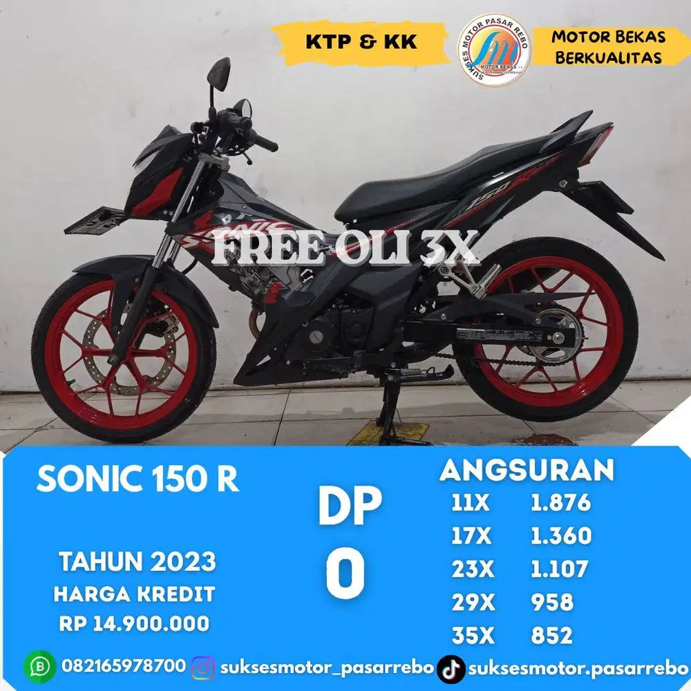 HONDA SONIC 150R TAHUN 2023 SIAP PAKAI, GRATIS SERVIS FREE OLI