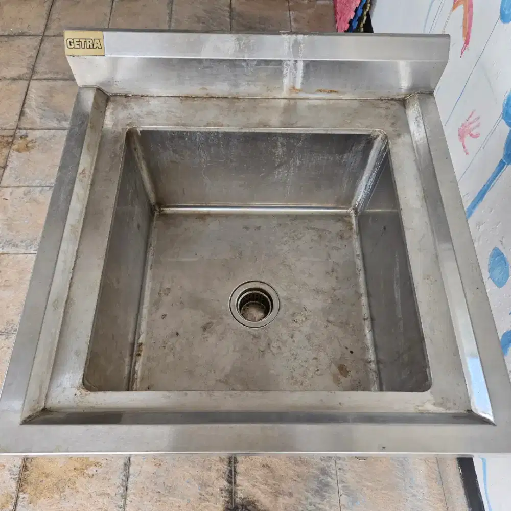GETRA Stainless Steel Meja Cuci Piring + Grease Trap (Bak Lemak)