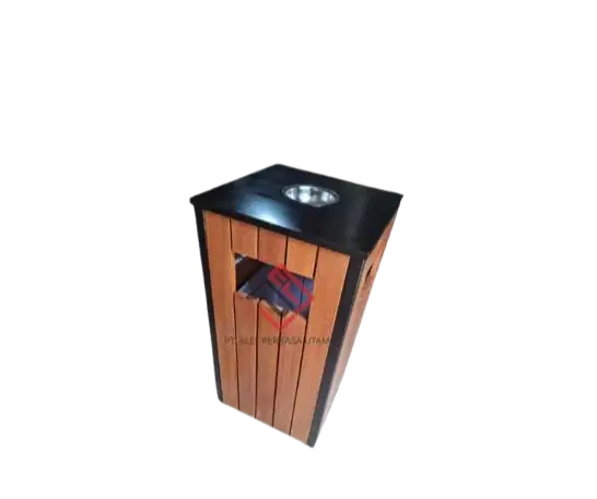 Tempat Sampah Kayu Kotak