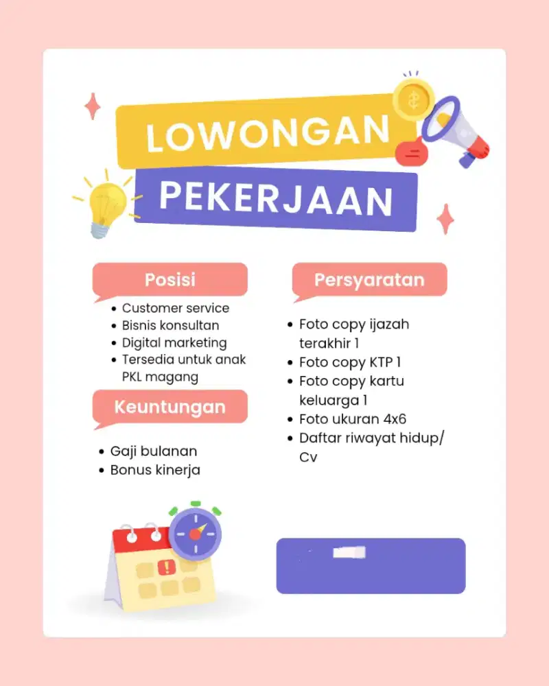 OPENING LOWONGAN PEKERJAAN