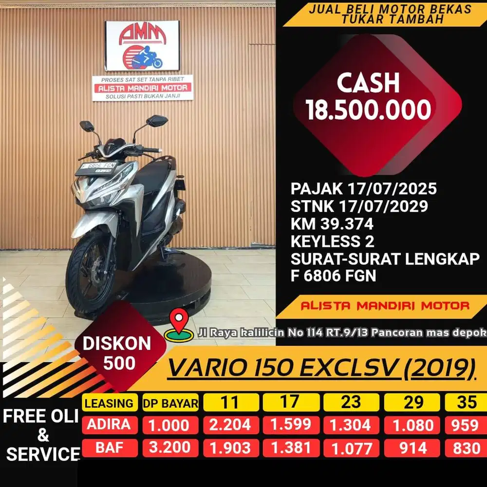 VARIO 150 EXCLSV 2019 MOTOR MATIC MURAH DAN BISA DI KREDIT