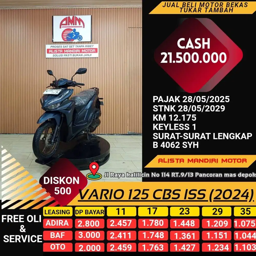 VARIO 125 CBS ISS KEYLESS 2024 MOTOR MATIC KEREN TRENDI BISA DI KREDIT
