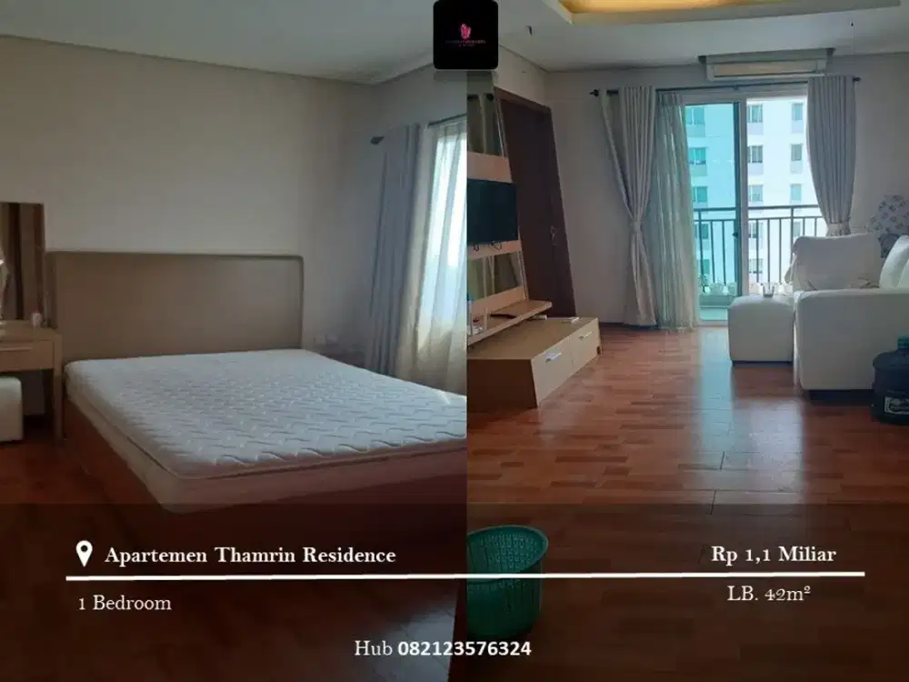 Dijual Apartement Thamrin residence High Floor 1BR Full Furnished