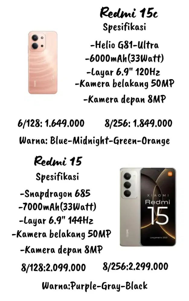 Readyy!! Redmi 15 & Redmi 15C