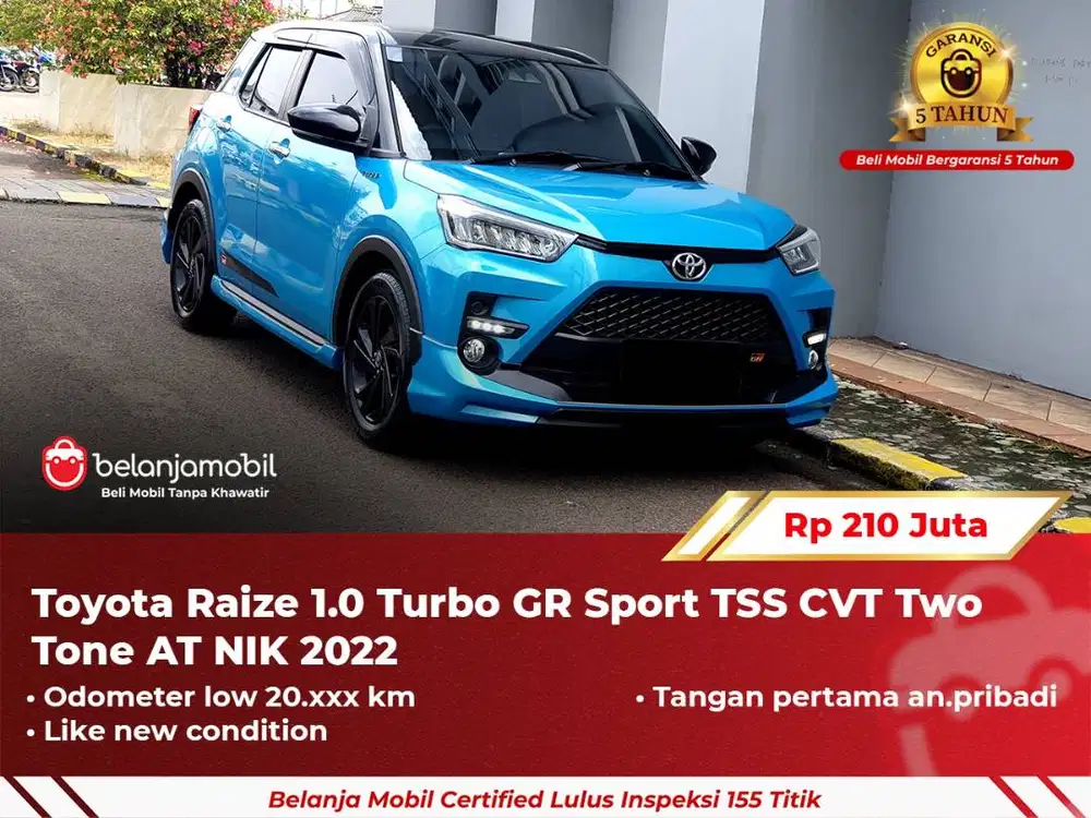 [ GARANSI 5TH ] Toyota Raize 1.0 Turbo GR Sport TSS Two Tone 2022/2023
