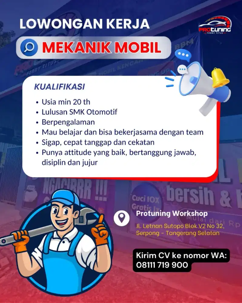 DIBUTUHKAN CEPAT MEKANIK MOBIL