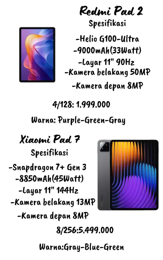 Ready!! Redmi Pad 2 & Xiaomi Pad 7