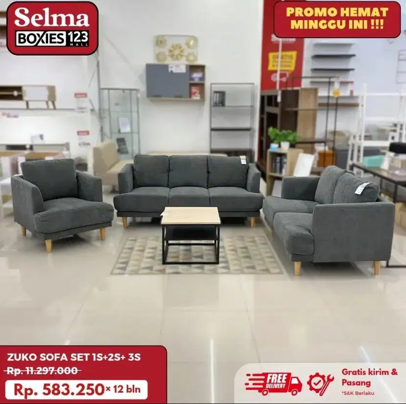 Sofa set minimalis selma bisa cicilan