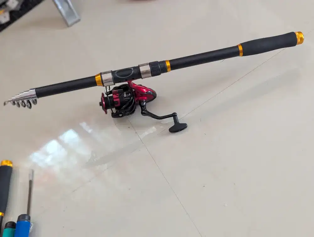 Joran Pancing panjang 3.60Meter pullset Reel besi 6000